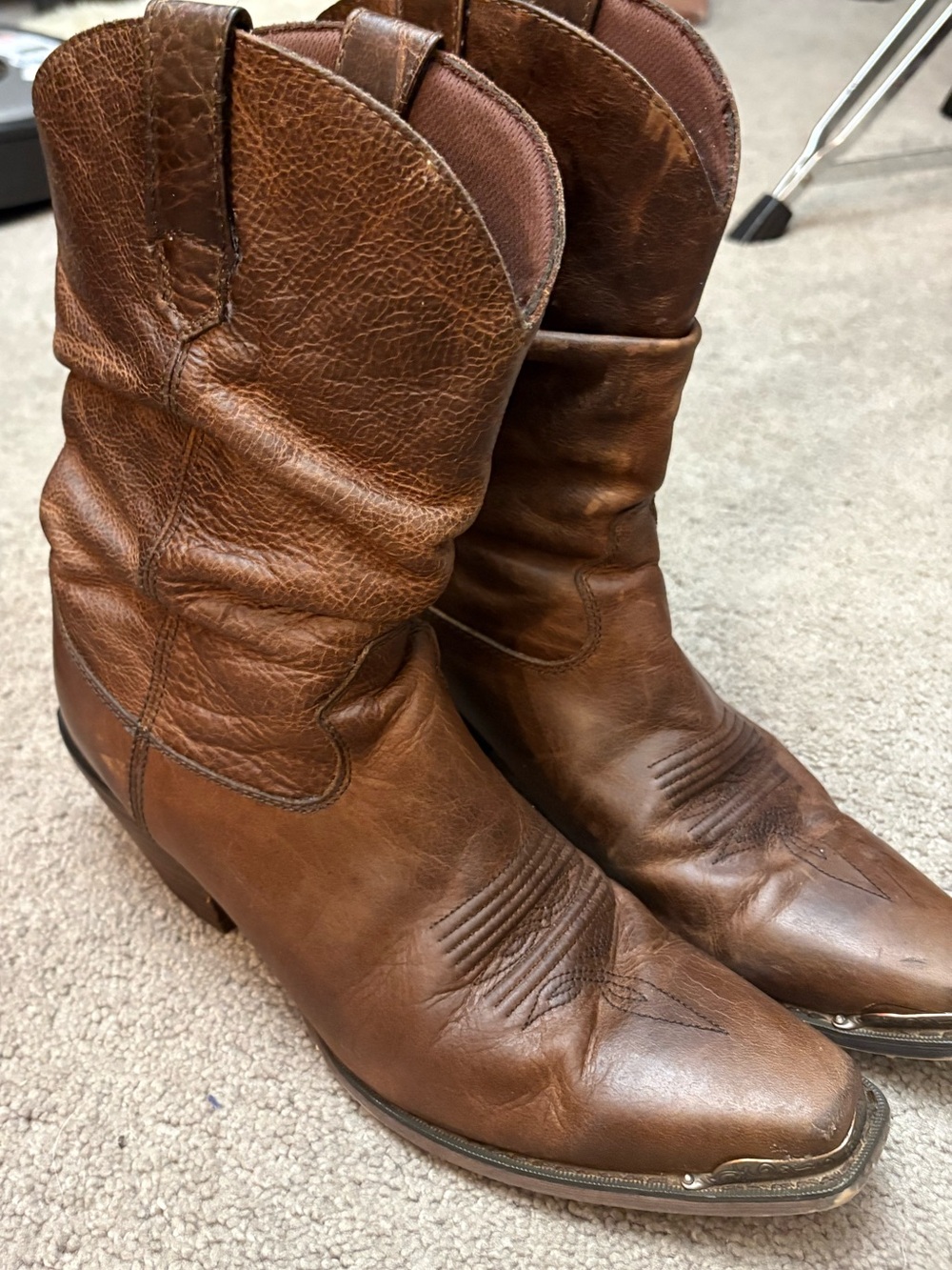 Durango Brown Leather Western Cowgirl Pull-On Boots